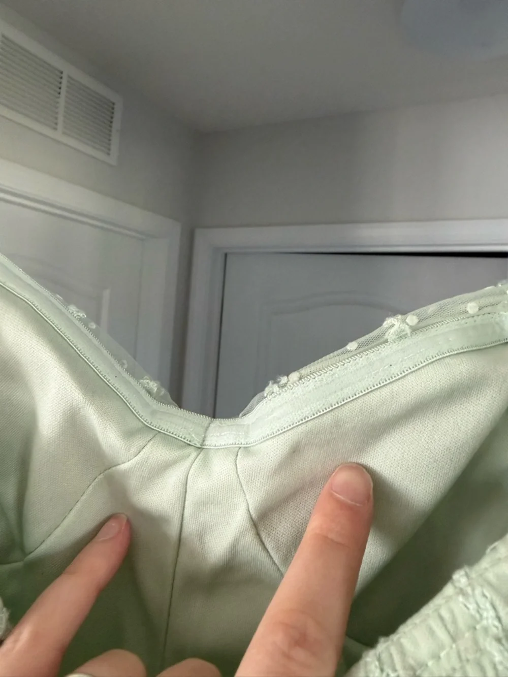 Blu Pepper Mint Green Tie-Shoulder Dotted Mesh Maxi Dress - Picture 10 of 16